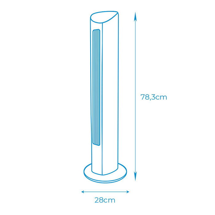 Edm Ventilador de torre de 60 W con mando a distancia, color negro