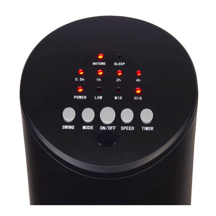 Edm Ventilador de torre de 60 W con mando a distancia, color negro