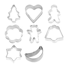 5Five Moldes Cortadores para Galletas Modelos Surtidos 8 uds Acero Inoxidable Cromado Repostería