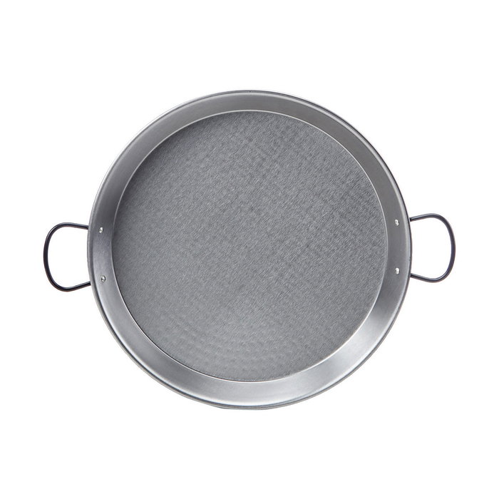 Vaello Set de paellera pulida de 46 cm con trípode y quemador de gas de 400 mm