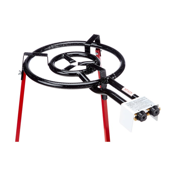 Vaello Set de paellera pulida de 46 cm con trípode y quemador de gas de 400 mm