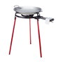 Vaello Set de paellera pulida de 46 cm con trípode y quemador de gas de 400 mm