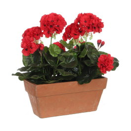 Mica Decorations Jardinera de Geranio Rojo, 29 x 13 x 40 cm