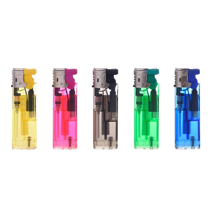 Benson Encendedor Transparente Recargable Llama Roja Colores Surtidos 8 x 2,5 x 1 cm