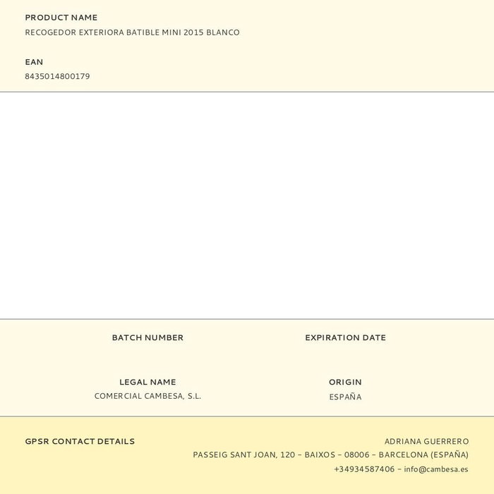 Cambesa Recogedor exterior abatible mini 2015 blanco 151 x 125 mm