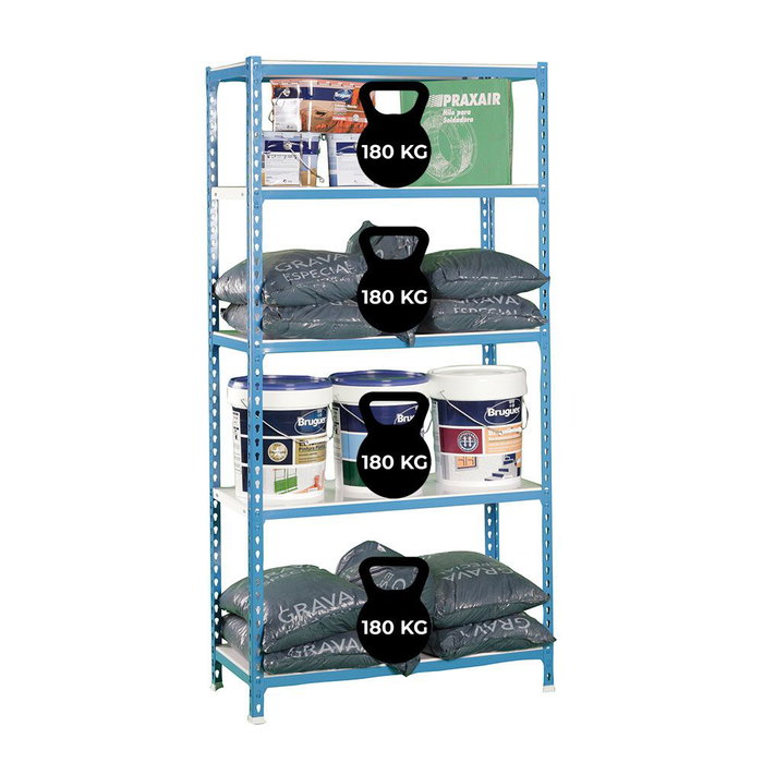 Simon Rack Estantería Metálica Simonclick 5/400 Sin Tornillos 5 Estantes 180kg/estante 1800x900x400mm