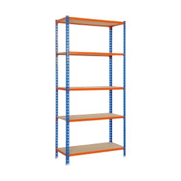 Simon Rack Estantería Metálica Maderclick 5/400 Azul/Naranja/Madera