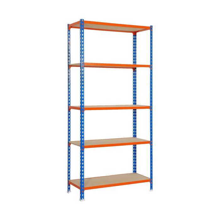 Simon Rack Estantería Metálica Maderclick 5/400 Azul/Naranja/Madera