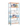 Simon Rack Estantería Metálica Maderclick 5/400 Azul/Naranja/Madera