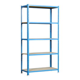 Simon Rack Estantería Metálica Maderclick plus 5/500 448100025201055 Sin Tornillos 5 Estantes 2000x1000x500mm Azul/Madera