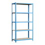Simon Rack Estantería Metálica Maderclick plus 5/500 448100025201055 Sin Tornillos 5 Estantes 2000x1000x500mm Azul/Madera