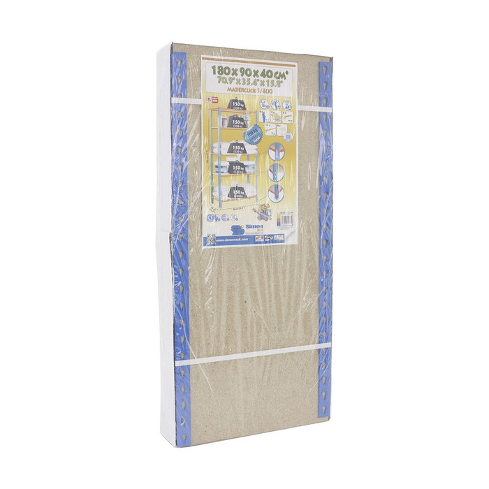 Simon Rack Estantería metálica Maderclick Plus 5/500 azul/madera