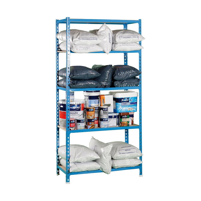 Simon Rack Estantería metálica Maderclick Plus 5/500 azul/madera