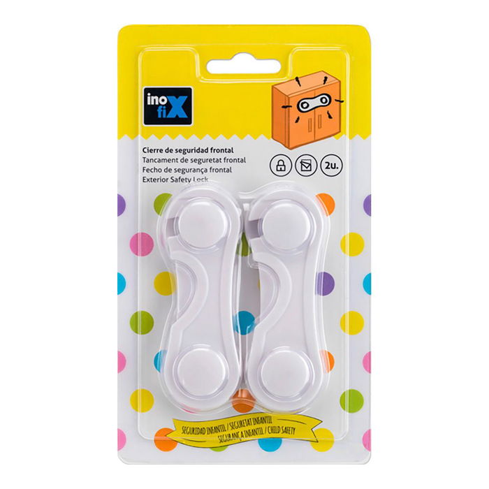 Inofix Cierre Seguridad Frontal Blanco 5105-2-001 (Blister 2 Unid.) Plástico Adhesivo para Muebles