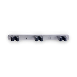 Inofix 3033-2-000 Colgador Triple para Escobas de Metal Cromado con Tornillos Incluidos para Ordenación de Artículos de Limpieza