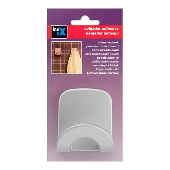 Inofix Colgador Adhesivo Arco Cromado PVC (Blister)