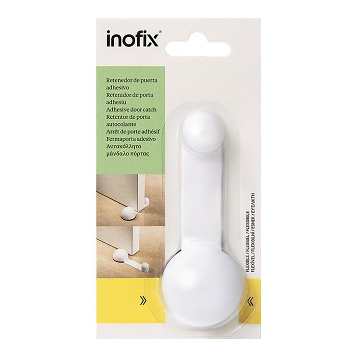 Inofix Tope de puerta y retenedor giratorio de PVC blanco