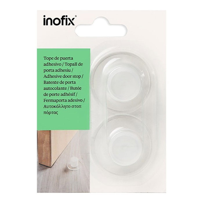 Inofix Tope de puerta de termoplástico transparente con adhesivo, 2 uds, 20x40x40 mm Inofix Tope de puerta de termoplástico transparente con adhesivo, 2 uds, 20x40x40 mm
