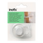 Inofix Tope de puerta y retenedor en pinza termoplástico transparente adhesivo 27 x 40 x 40 mm