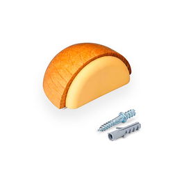 Inofix Tope Adhesivo con Tornillo Roble Madera/Caucho Fijación Adhesiva/Tornillos Uso Puertas Interior 24x48x35mm