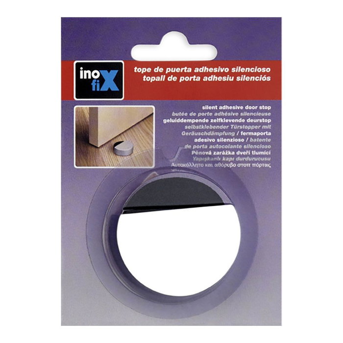 Inofix Tope de Puerta Adhesivo Silencioso Blanco PVC Espuma Amortiguadora Interior 14x47mm