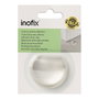 Inofix Tope de puerta semiesférico PVC transparente con adhesivo extrafuerte 19x50x43 mm