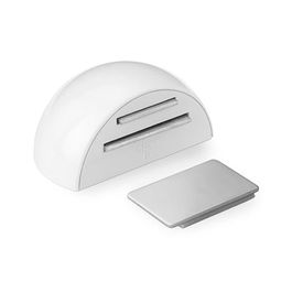 Inofix Retenedor Adhesivo Magnético Blanco Madera Fijación Adhesivo Uso en Puertas de Interior Medida 24 x 48 x 31 mm (Blister)