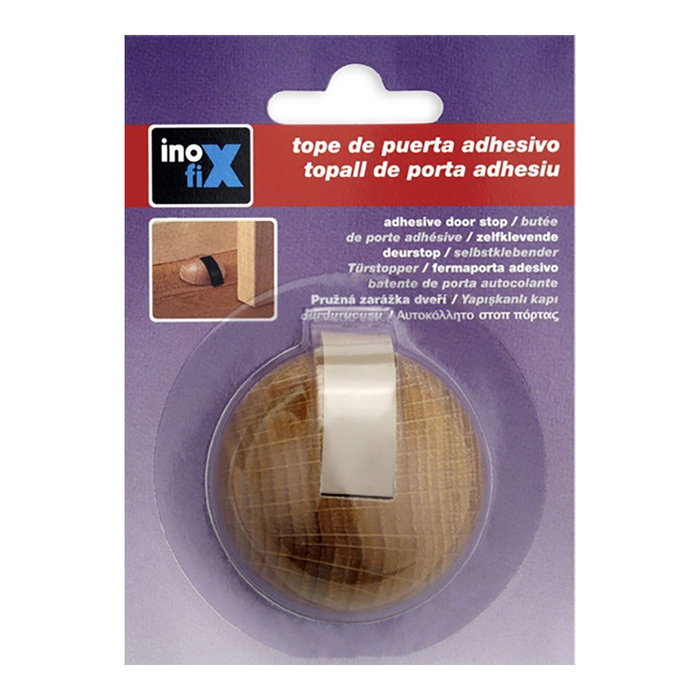 Inofix Tope Adhesivo Semiesferico Roble Madera/Caucho Uso Interior 23x49x49 mm