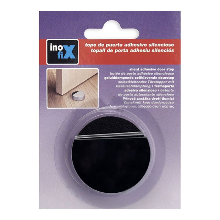 Inofix Tope Adhesivo Silencioso Negro para Puertas de Interior (Blister)
