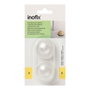 Inofix Tope de Puerta Flexible Transparente 2 Unidades Fijación Adhesiva 27x40x40 mm