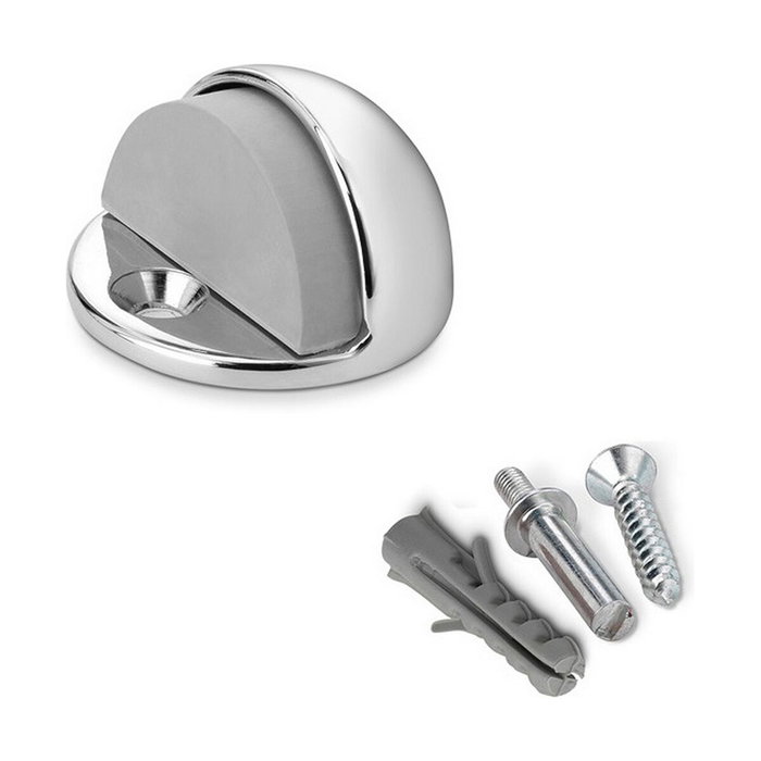 Inofix Tope de puerta de metal y silicona cromado