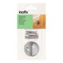 Inofix Tope de puerta metálico y silicona cromado 26 x 45 x 45 mm fijación con tornillos blister