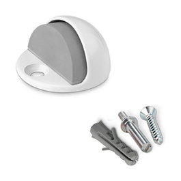 Inofix Tope de puerta de metal y silicona blanco