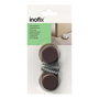 Inofix Tope de puerta PVC marrón fijación con tornillo 2 uds blister 18 x 38 x 38 mm