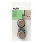 Inofix Tope de puerta PVC beige 18x38x38 mm fijación con tornillo 2 uds Blister