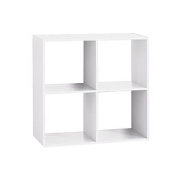 Atmosphera Estanteria Madera Blanco 67,6 x 32 x 67,6 cm para 4 Cajas Organizadoras