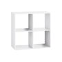 Atmosphera Estanteria Madera Blanco 67,6 x 32 x 67,6 cm para 4 Cajas Organizadoras