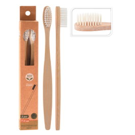 Cepillo dientes cuerpo bambu cerdas nylon 2 uds