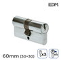 Edm Cilindro 60 mm (30+30 mm) niquelado leva larga r15 con 3 llaves de serreta