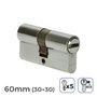 Edm Cilindro 60mm (30+30mm) niquelado, leva corta r13 con 5 llaves seguridad incluidas