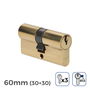 Edm Cilindro Bombín Latón 60mm (30+30mm) Leva Corta R13 con 3 Llaves Serreta Dorado