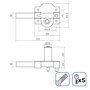 Edm Cerrojo de superficie níquel con cilindro redondo seguridad y pestillo apertura 5 llaves 83,5 x 153 mm ø 26 mm