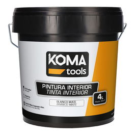 Koma Tools Pintura Plástica Vinílica Interior Blanca Mate 4L