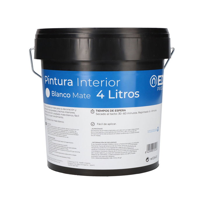Koma Tools Pintura plástica vinílica blanca mate 4 l Koma Tools Pintura plástica vinílica blanca mate 4 l