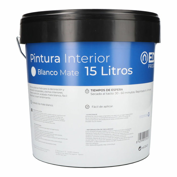 Koma Tools Pintura plástica vinílica blanca mate 15 l Koma Tools Pintura plástica vinílica blanca mate 15 l