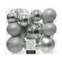 Decoris Caja de 26 bolas decorativas de Navidad, plata, tamaños varios