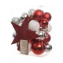 Decoris Adornos de Navidad, Plata, Rojo y Blanco Mate, Caja de 33 piezas
