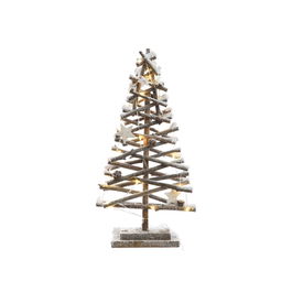 Decoris Árbol de troncos micro led efecto nevado 25 x 12 x 50 cm Luz Cálida