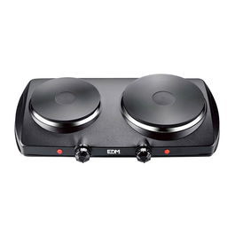 Edm Cocina Eléctrica 2 fuegos 1400 W Negra CE/A13