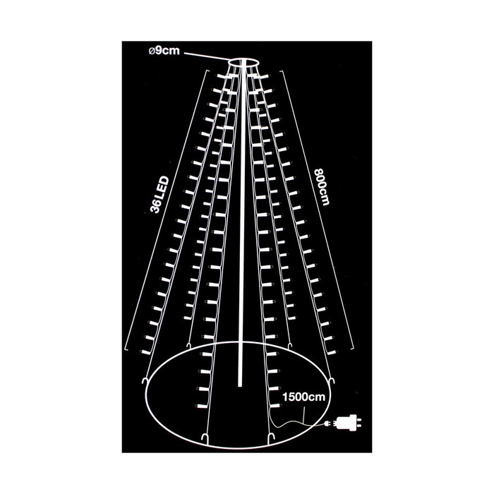 Cortina de luces LED Blanco cálido 360 leds 8 m